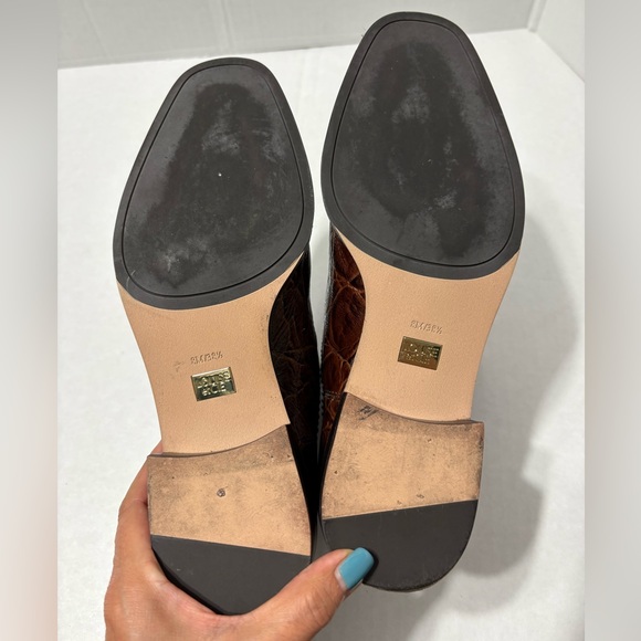 Louise et Cie Teshy Chelsea Brown Booties Leather Faux Croc Embossed elasticized - Picture 8 of 10